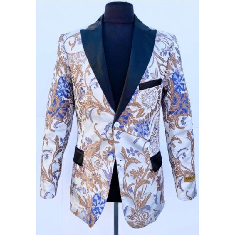 Alberto Nardoni Store Floral-100 KA224-7 White/Royal Mens Blazers