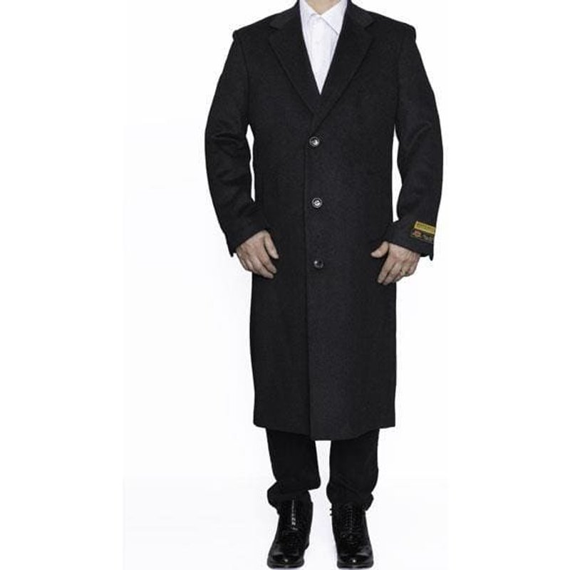 AlbertoNardoniStore Charcoal Winter Coat for Men — Winter Jacket Men