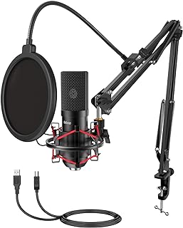 Ensemble de microphone USB FIFINE avec bras articulé et filtre anti-pop pour streaming — Micro USB
