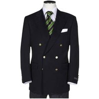 DB-Blazer Noir Double Boutonnage Coupe Classique