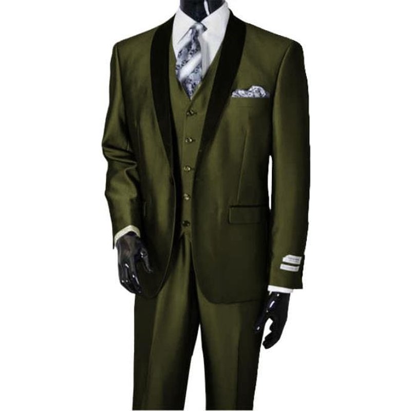 Tux-SH Olive/Black Tuxedo by AlbertoNardoniStore — Mens Suits & Blazers