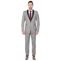Tux-Shawl Lt. Gray/Black Tuxedo by AlbertoNardoniStore