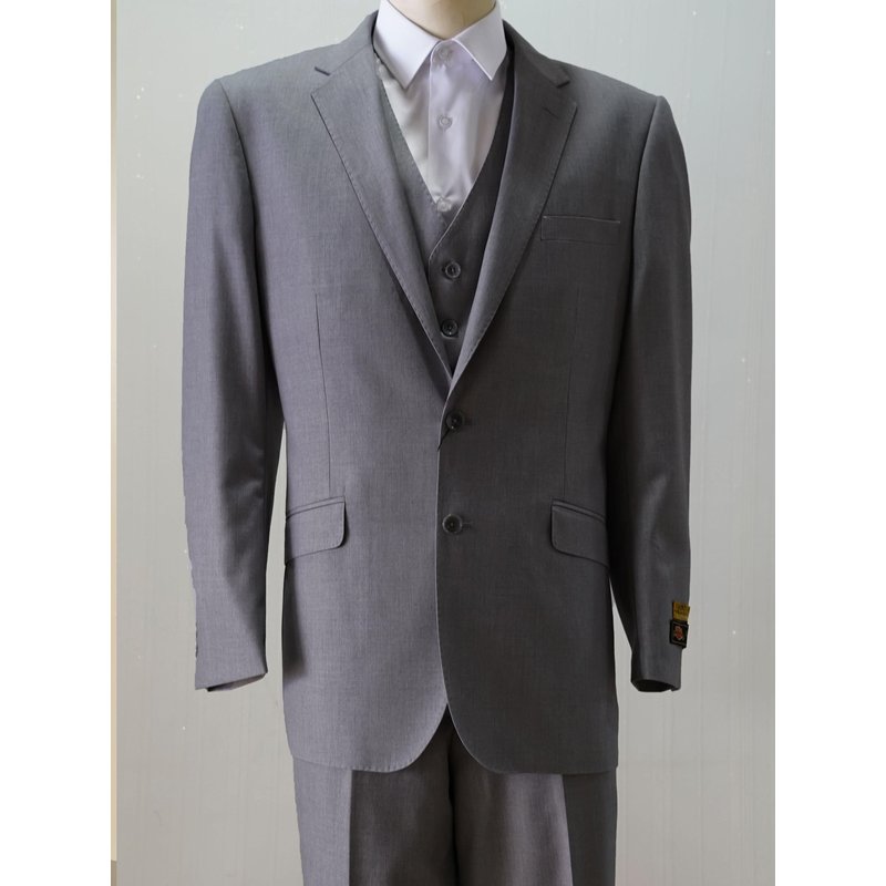 AlbertoNardoniStore S2BVF-1 Grey Modern Fit Vested Pants — Fashion Accessories