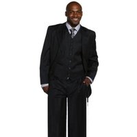 Alberto Nardoni Men's Black Pleated Athletic Fit Suit — Mens Suits & Blazers