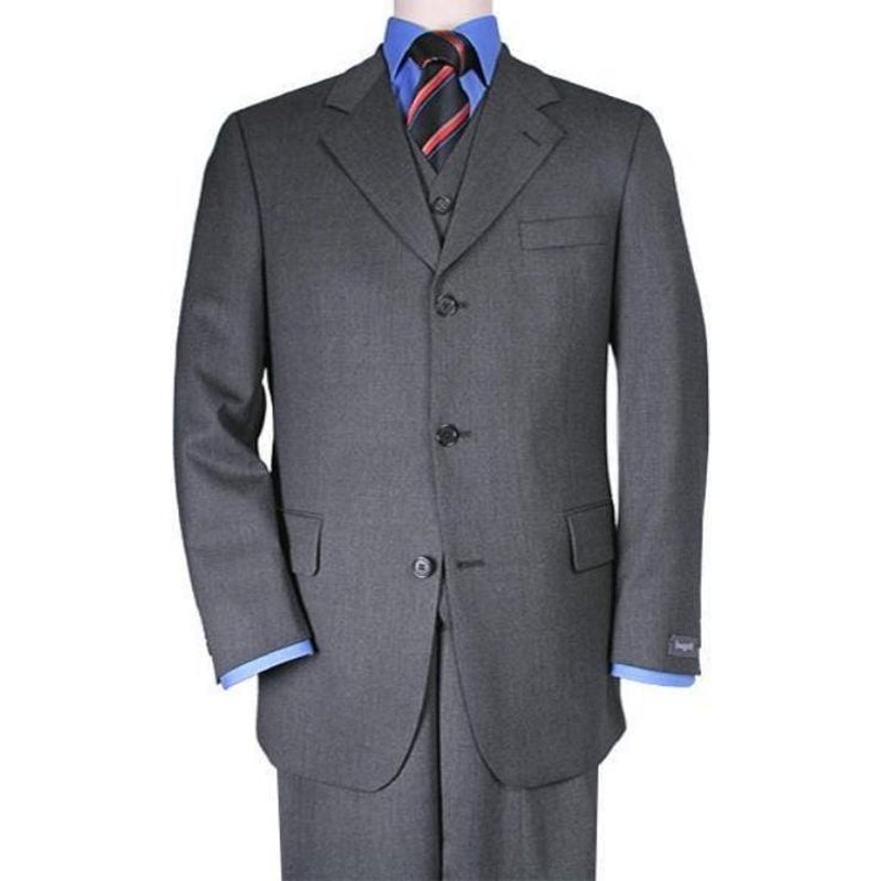Alberto Nardoni Men's Gray Classic Fit Pleated Pants — Mens Suits & Blazers