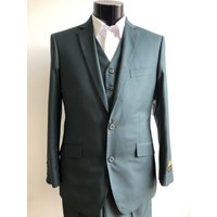 Alberto Nardoni AN-2V 12-Hunter Green Men's Modern Fit Suit