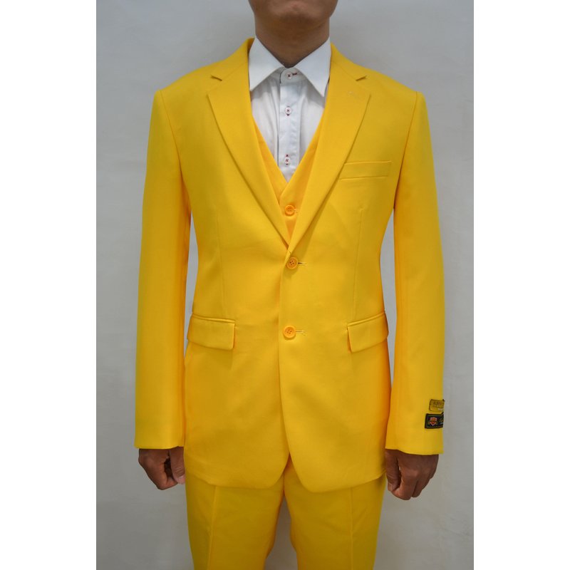 Alberto Nardoni Men's Festive Yellow Suit - Modern Fit — Mens Suits & Blazers