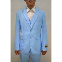 Alberto Nardoni Sky Blue Modern Fit 3-Piece Suit
