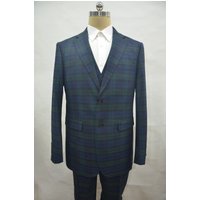 Plaid-235 Green Fabric with Classic Plaid Pattern