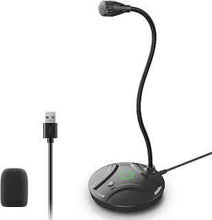 USB Computer Microphone with Flexible Gooseneck and Mute Button — Usb Microphone
