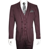 1920 Costume Ajustement Moderne Burgundy/Blanc pour Homme — Costumes et vestons pour hommes