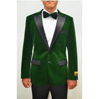 Veste de Tuxedo en Velours #5 Vert/Noir d'Alberto Nardoni Store