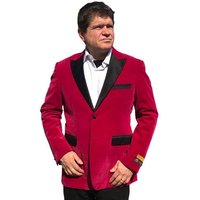 Velvet-Tux101 Fuchsia Blazer with One Button Closure — Mens Suits & Blazers