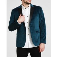 Blazer Tuxedo en Velours Alberto Nardoni Teal 48
