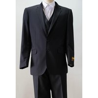 Alberto Nardoni Men's Modern Fit Black Suit
