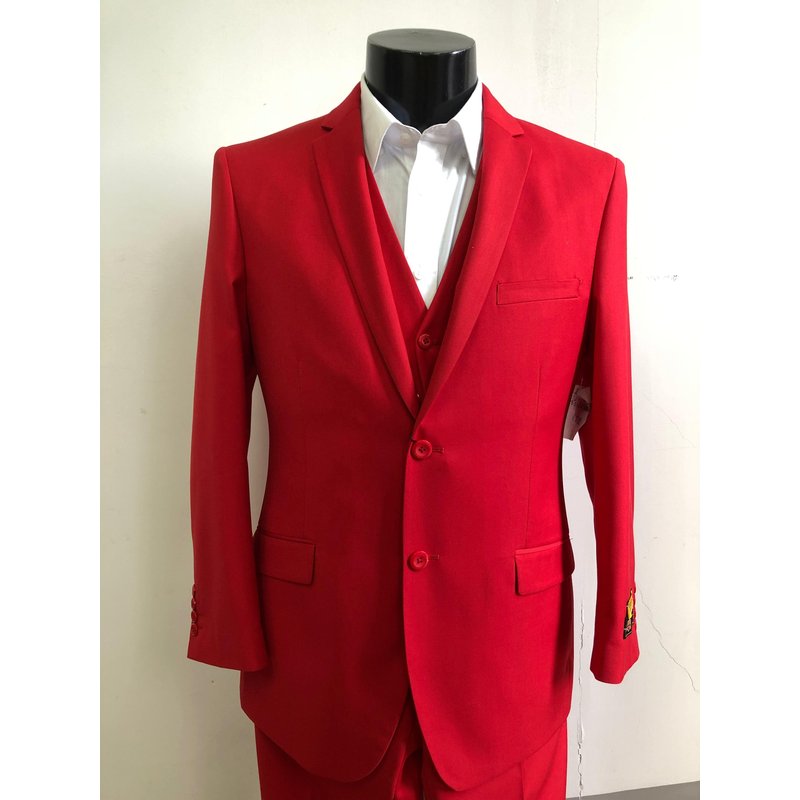 Alberto Nardoni Store Skinny Red Mens Suit