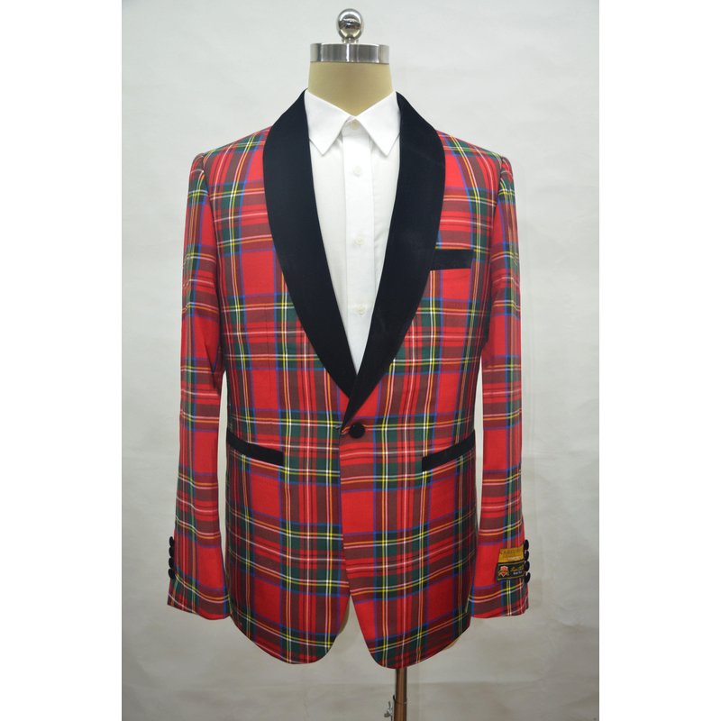 Tartan Red Men's Blazers