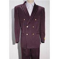 AlbertoNardoniStore Bold-40 Burgundy and White Double Breasted Suit — Fashion Accessories