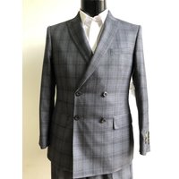 DB-Slim Charcoal Plaid Mens Suit - 2 Piece