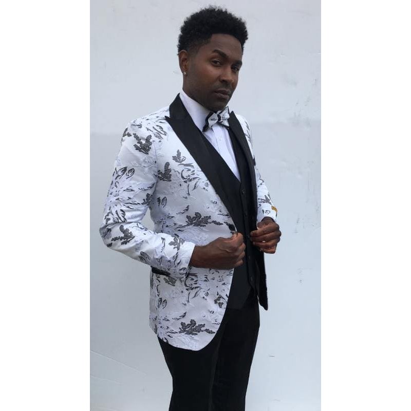 Blazer blanc et noir pour hommes Alberto Nardoni Store — Costumes et vestons pour hommes