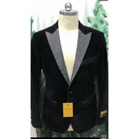 AlbertoNardoniStore Velvet-Tux101 Blazer noir et argent