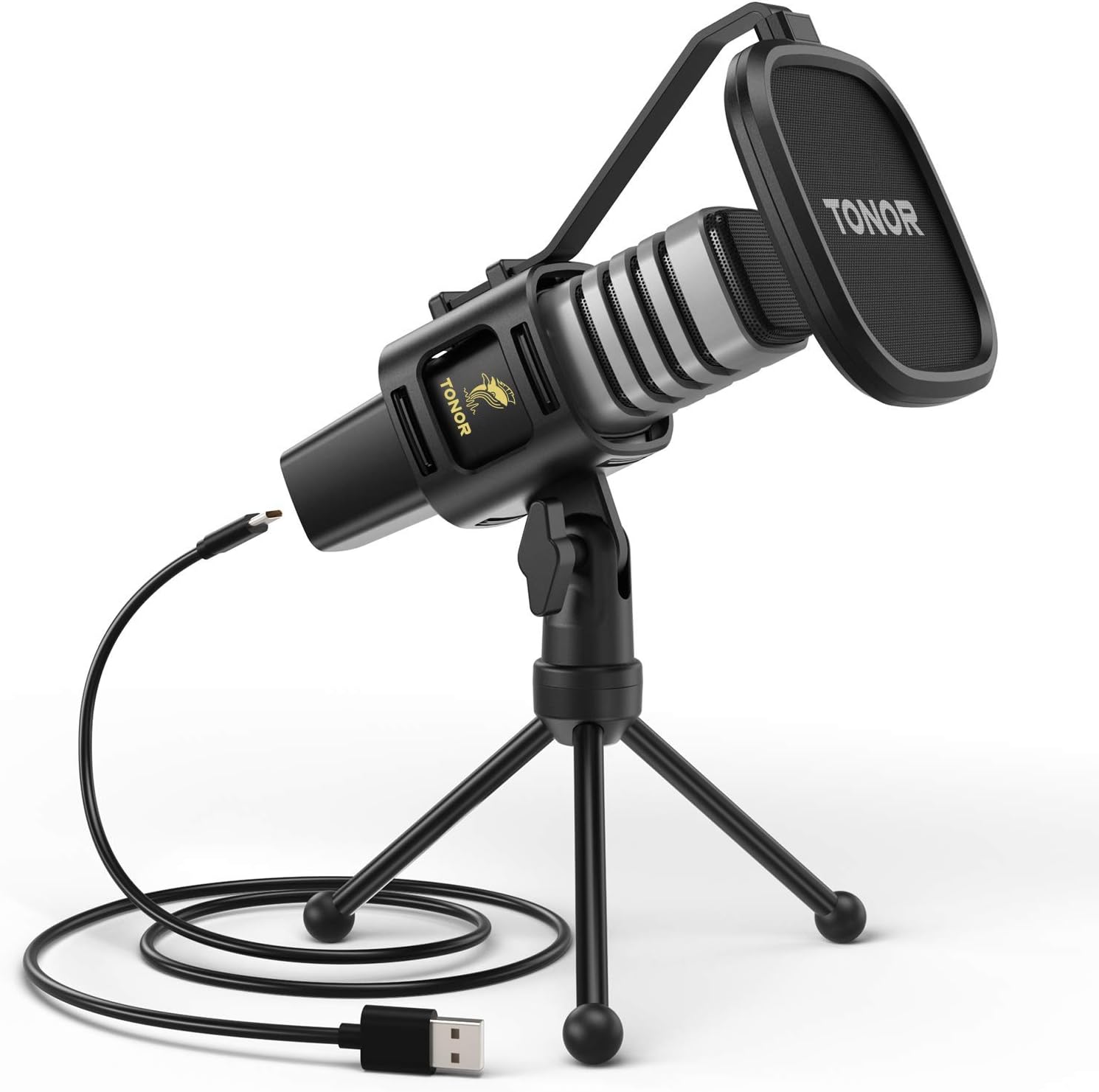Microphone USB TONOR à condensateur cardioïde avec trépied et accessoires — Micro USB