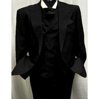 Homme Velours Noir costume de coupe classique - Pantalons plissés - Costumes de coupe sportive - Costume de coupe — Costumes et vestons pour hommes