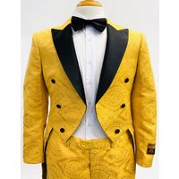 Tailcoat Suit - Double Breasted Tuxedo in Gold and Black