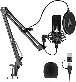 Microphone USB MAONO A04, Microphone à condensateur 192kHz/24Bit — Micro USB