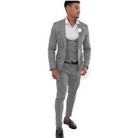 Costume pour homme en peau de requin gris James avec double boutonnage