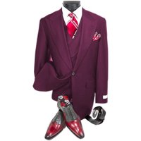 Alberto Nardoni Store Mens Suit Gadson-54 Plum Modern Fit — Mens Suits & Blazers