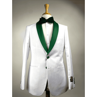 Tux-Shawl Blanc/Hunter - Smoking Classique à Revers Châle — Accessoires de mode