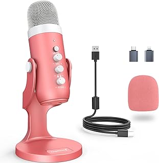 ZealSound K66 Pink USB Microphone for iPhone, PC, and Mac — Usb Microphone