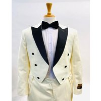 Men's Ivory Tuxedo with Tails - Double Breasted
