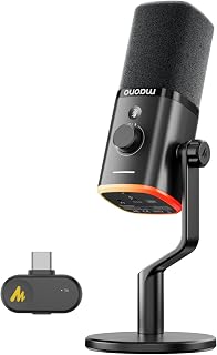 MAONO PD100W Wireless USB Microphone for PC Gaming and Podcasting