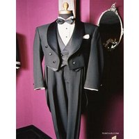 Black Tuxedo With Tails - Double Breasted, 6 Button — Mens Suits & Blazers