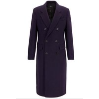 Men's Wool Blend Overcoat - Double Breasted Navy Topcoat — Winter Jacket Men