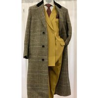 Manteau Chesterfield à Carreaux Noir et Gris pour Homme — Veste d'hiver Hommes