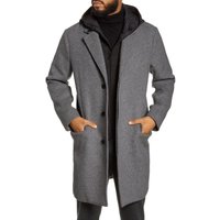Manteau de 33 pouces avec revers et boutons cachés