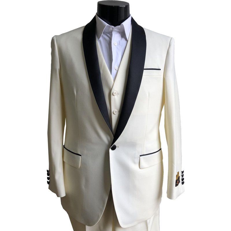 Tuxedo 26-C-Tux-SH ivoire et noir par Tuxedo Wholesale Distributors — Costumes et vestons pour hommes