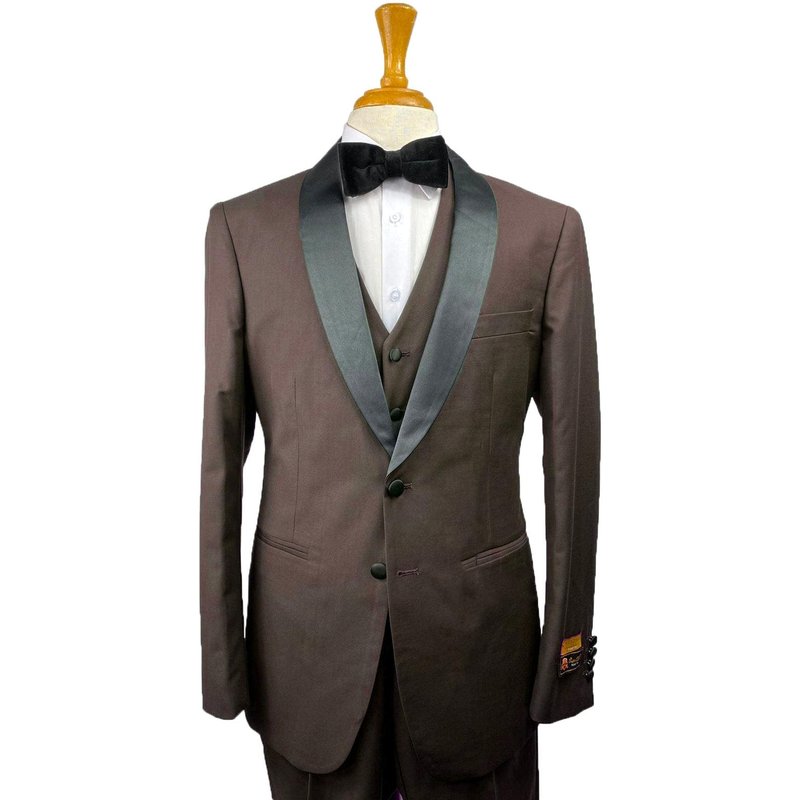 NLO-Tux-SH Tuxedo Brun-Noir par Tuxedo Wholesale Distributors — Costumes et vestons pour hommes