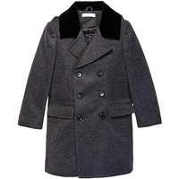Isaac Mizrahi Boys' Velvet Quilt Coat 2-20 Charcoal — Fashion Accessories