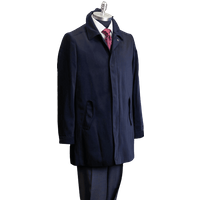 Imperméable bleu marine pour hommes, longueur 3/4, pour une protection élégante contre les intempéries