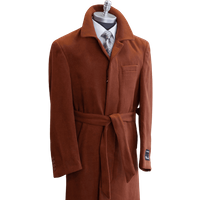 Manteau Long en Laine Ceinturé Aero Rust par AlbertoNardoniStore — Ceinture en cuir