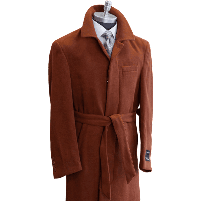 Wool Belted Topcoat Aero Rust by AlbertoNardoniStore — Leather Belt