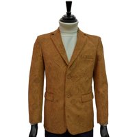Men's Blu Martini Cognac Ultra Micro Faux Suede Blazer — Mens Suits & Blazers