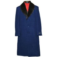 Manteau en Laine Bleu Marine pour Homme avec Col en Fourrure Moscow