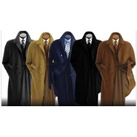 AlbertoNardoniStore Men's Full Length Overcoat with Adjustable Belt
