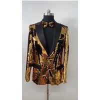 Blazer en Sequins Noirs et Dorés pour Hommes — Costumes et vestons pour hommes