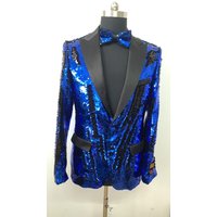 Blazer à sequins bleu noir pour homme